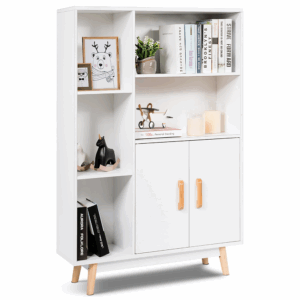 Costway Floor Storage Cabinet Free Standing Wooden